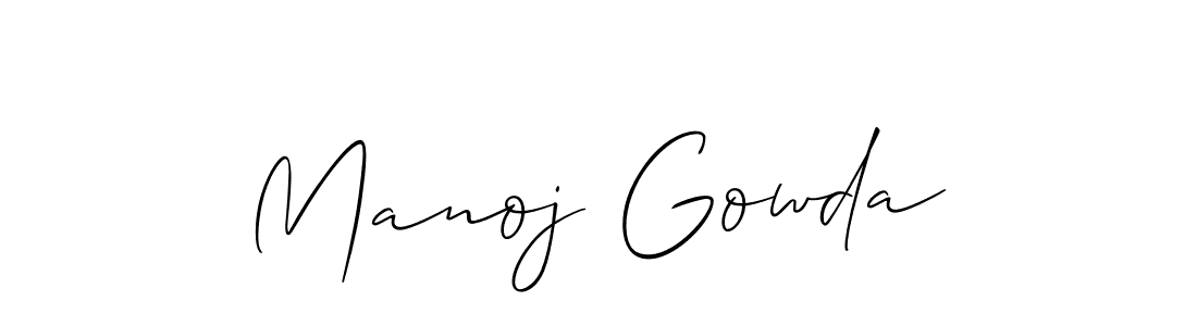 How to make Manoj Gowda name signature. Use Allison_Script style for creating short signs online. This is the latest handwritten sign. Manoj Gowda signature style 2 images and pictures png