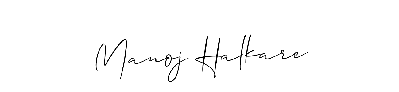 Create a beautiful signature design for name Manoj Halkare. With this signature (Allison_Script) fonts, you can make a handwritten signature for free. Manoj Halkare signature style 2 images and pictures png
