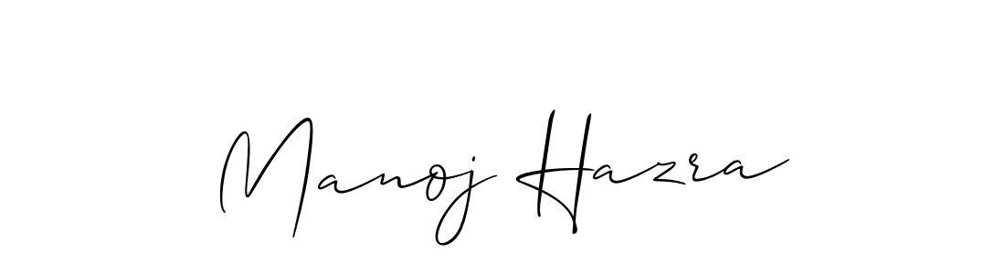 How to make Manoj Hazra name signature. Use Allison_Script style for creating short signs online. This is the latest handwritten sign. Manoj Hazra signature style 2 images and pictures png