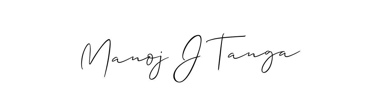 You should practise on your own different ways (Allison_Script) to write your name (Manoj J Tanga) in signature. don't let someone else do it for you. Manoj J Tanga signature style 2 images and pictures png