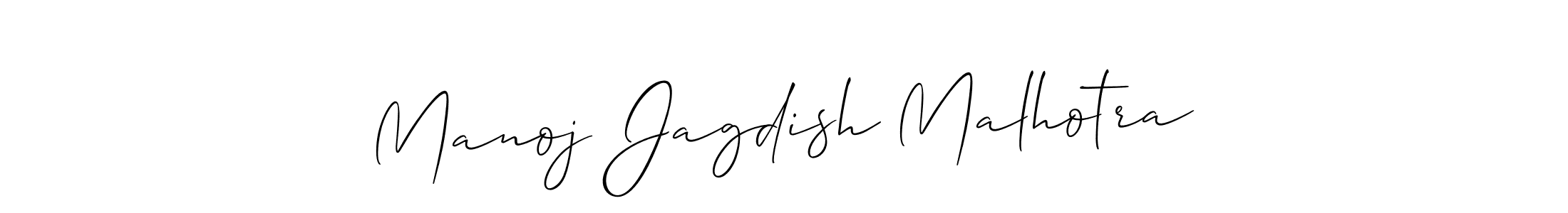 Also we have Manoj Jagdish Malhotra name is the best signature style. Create professional handwritten signature collection using Allison_Script autograph style. Manoj Jagdish Malhotra signature style 2 images and pictures png
