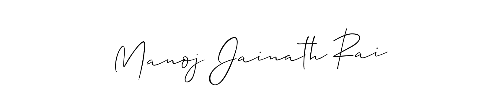 The best way (Allison_Script) to make a short signature is to pick only two or three words in your name. The name Manoj Jainath Rai include a total of six letters. For converting this name. Manoj Jainath Rai signature style 2 images and pictures png