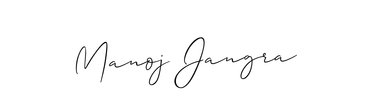 The best way (Allison_Script) to make a short signature is to pick only two or three words in your name. The name Manoj Jangra include a total of six letters. For converting this name. Manoj Jangra signature style 2 images and pictures png
