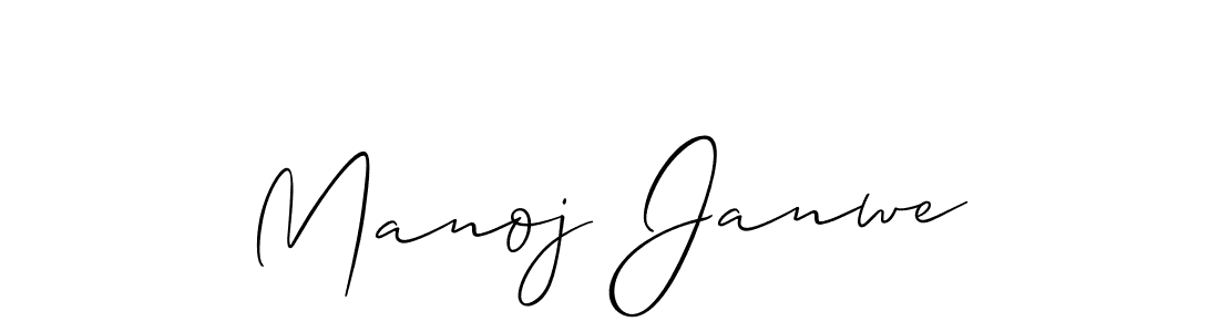 Allison_Script is a professional signature style that is perfect for those who want to add a touch of class to their signature. It is also a great choice for those who want to make their signature more unique. Get Manoj Janwe name to fancy signature for free. Manoj Janwe signature style 2 images and pictures png