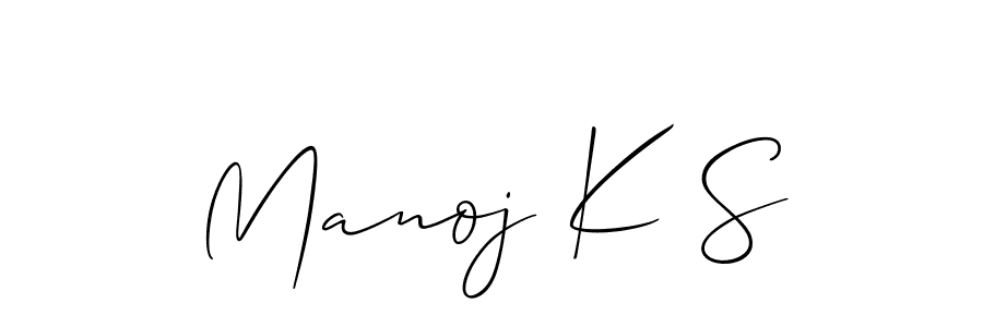 Make a beautiful signature design for name Manoj K S. With this signature (Allison_Script) style, you can create a handwritten signature for free. Manoj K S signature style 2 images and pictures png