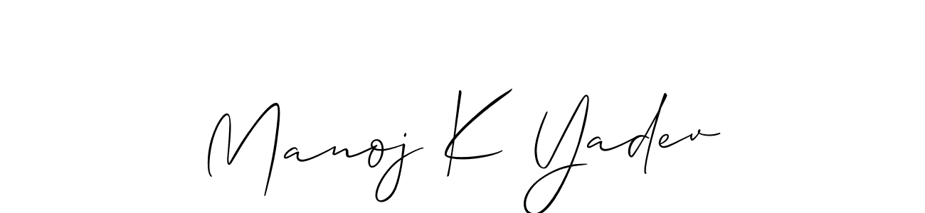 Make a beautiful signature design for name Manoj K Yadev. With this signature (Allison_Script) style, you can create a handwritten signature for free. Manoj K Yadev signature style 2 images and pictures png