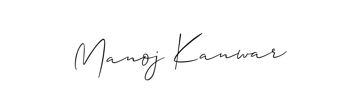 How to make Manoj Kanwar signature? Allison_Script is a professional autograph style. Create handwritten signature for Manoj Kanwar name. Manoj Kanwar signature style 2 images and pictures png