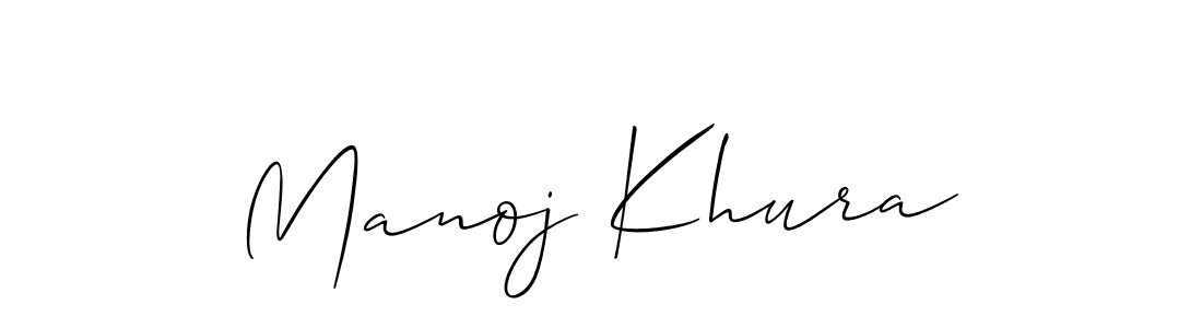 How to make Manoj Khura name signature. Use Allison_Script style for creating short signs online. This is the latest handwritten sign. Manoj Khura signature style 2 images and pictures png