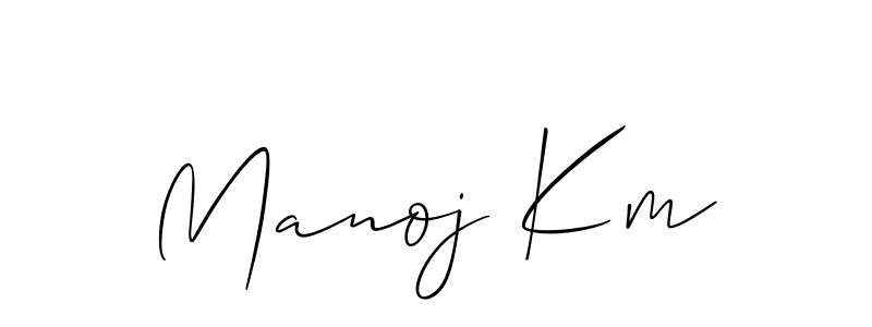 Also we have Manoj Km name is the best signature style. Create professional handwritten signature collection using Allison_Script autograph style. Manoj Km signature style 2 images and pictures png