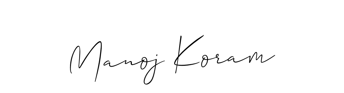 How to make Manoj Koram signature? Allison_Script is a professional autograph style. Create handwritten signature for Manoj Koram name. Manoj Koram signature style 2 images and pictures png