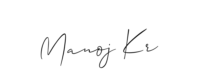 Use a signature maker to create a handwritten signature online. With this signature software, you can design (Allison_Script) your own signature for name Manoj Kr. Manoj Kr signature style 2 images and pictures png