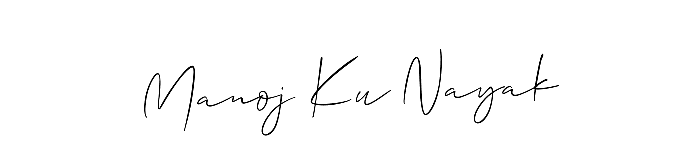 Make a beautiful signature design for name Manoj Ku Nayak. With this signature (Allison_Script) style, you can create a handwritten signature for free. Manoj Ku Nayak signature style 2 images and pictures png