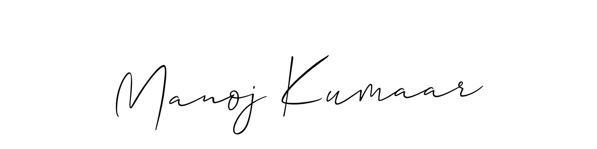 Make a beautiful signature design for name Manoj Kumaar. With this signature (Allison_Script) style, you can create a handwritten signature for free. Manoj Kumaar signature style 2 images and pictures png