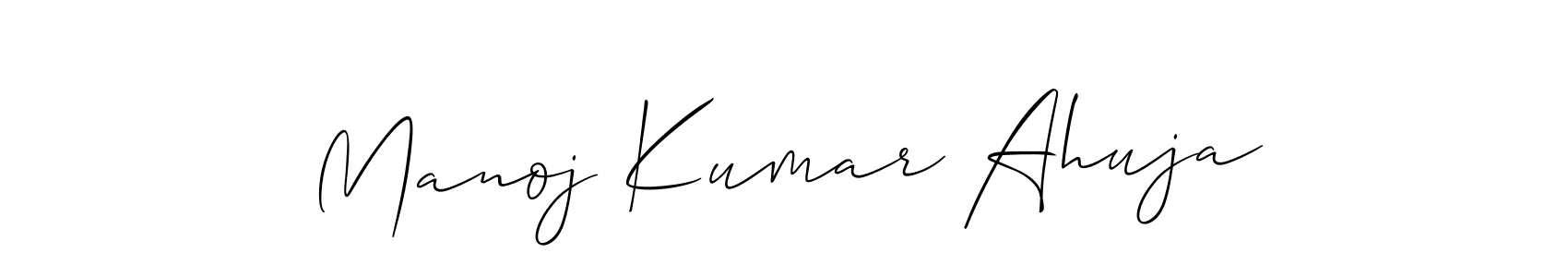 if you are searching for the best signature style for your name Manoj Kumar Ahuja. so please give up your signature search. here we have designed multiple signature styles  using Allison_Script. Manoj Kumar Ahuja signature style 2 images and pictures png