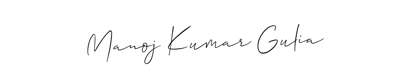 Make a beautiful signature design for name Manoj Kumar Gulia. With this signature (Allison_Script) style, you can create a handwritten signature for free. Manoj Kumar Gulia signature style 2 images and pictures png