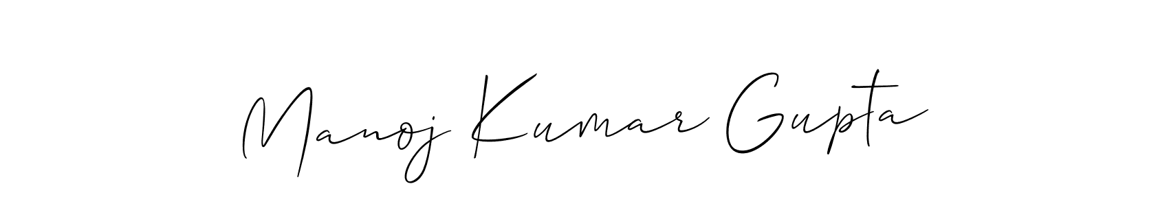 The best way (Allison_Script) to make a short signature is to pick only two or three words in your name. The name Manoj Kumar Gupta include a total of six letters. For converting this name. Manoj Kumar Gupta signature style 2 images and pictures png