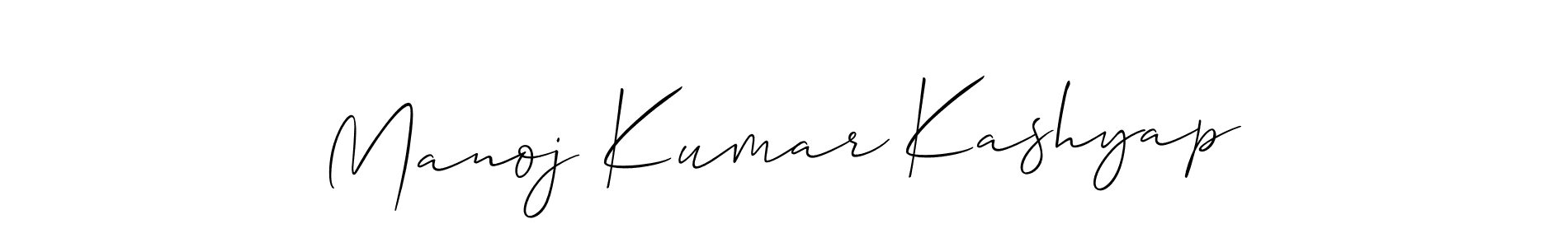 How to make Manoj Kumar Kashyap name signature. Use Allison_Script style for creating short signs online. This is the latest handwritten sign. Manoj Kumar Kashyap signature style 2 images and pictures png