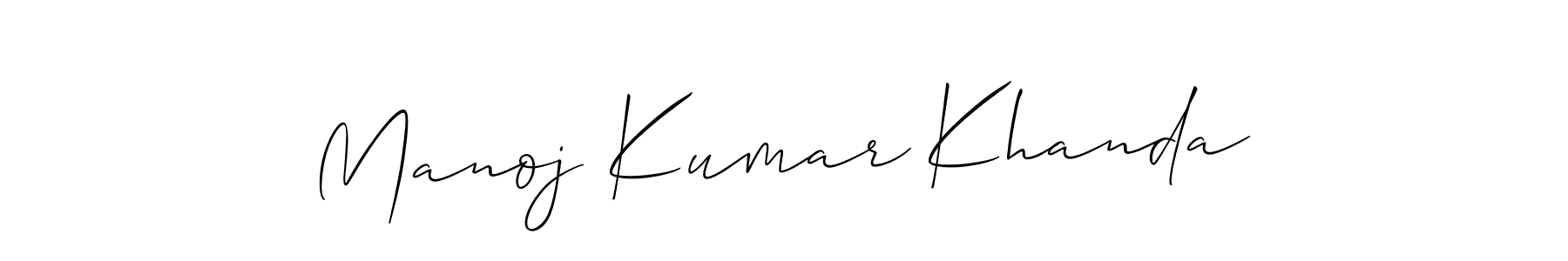 It looks lik you need a new signature style for name Manoj Kumar Khanda. Design unique handwritten (Allison_Script) signature with our free signature maker in just a few clicks. Manoj Kumar Khanda signature style 2 images and pictures png