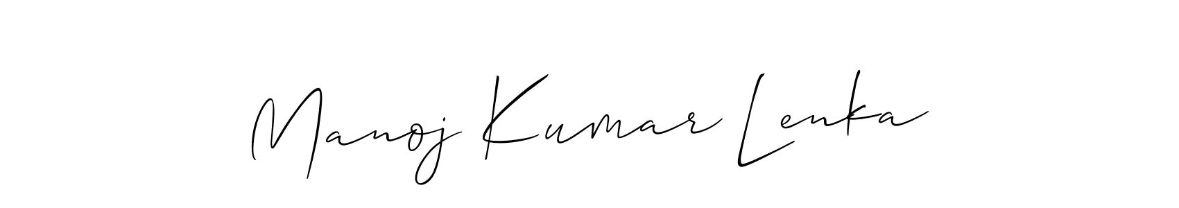 How to Draw Manoj Kumar Lenka signature style? Allison_Script is a latest design signature styles for name Manoj Kumar Lenka. Manoj Kumar Lenka signature style 2 images and pictures png