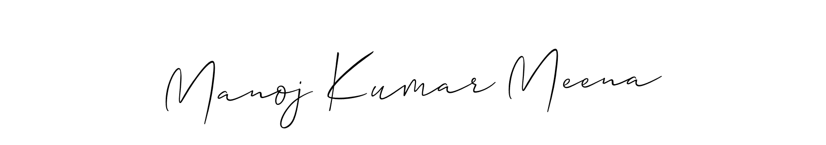 You should practise on your own different ways (Allison_Script) to write your name (Manoj Kumar Meena) in signature. don't let someone else do it for you. Manoj Kumar Meena signature style 2 images and pictures png