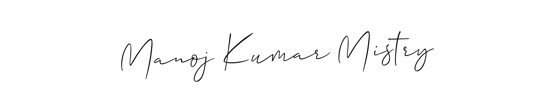 The best way (Allison_Script) to make a short signature is to pick only two or three words in your name. The name Manoj Kumar Mistry include a total of six letters. For converting this name. Manoj Kumar Mistry signature style 2 images and pictures png