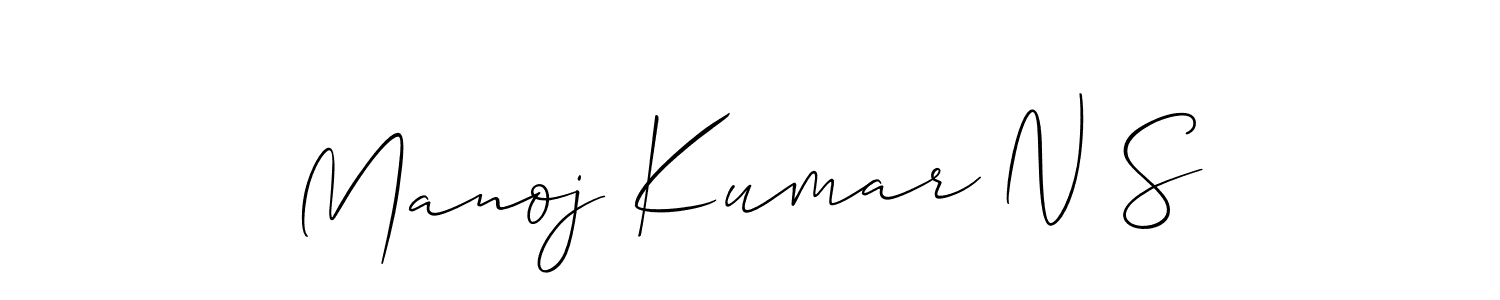 This is the best signature style for the Manoj Kumar N S name. Also you like these signature font (Allison_Script). Mix name signature. Manoj Kumar N S signature style 2 images and pictures png