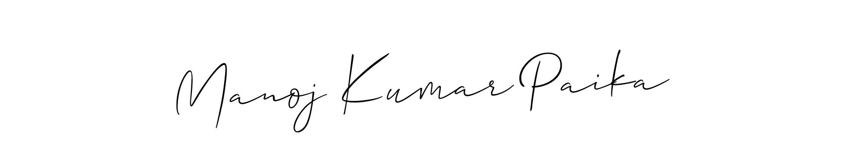 if you are searching for the best signature style for your name Manoj Kumar Paika. so please give up your signature search. here we have designed multiple signature styles  using Allison_Script. Manoj Kumar Paika signature style 2 images and pictures png