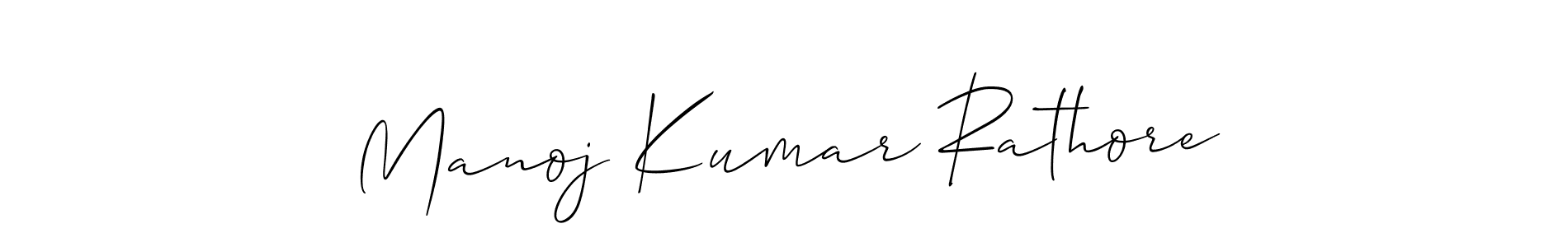 How to make Manoj Kumar Rathore name signature. Use Allison_Script style for creating short signs online. This is the latest handwritten sign. Manoj Kumar Rathore signature style 2 images and pictures png