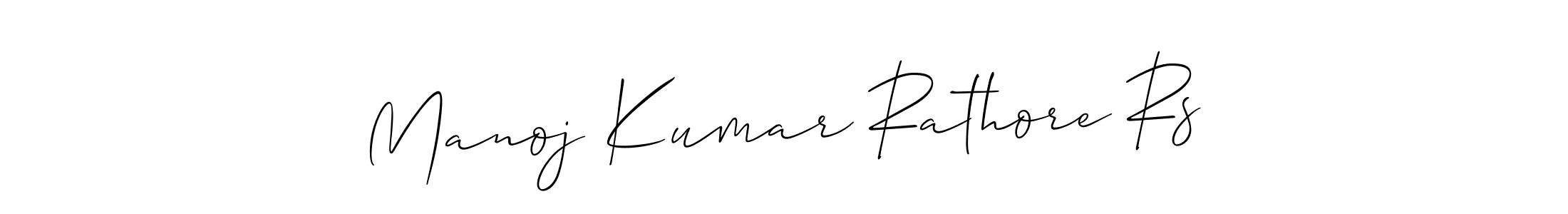 Design your own signature with our free online signature maker. With this signature software, you can create a handwritten (Allison_Script) signature for name Manoj Kumar Rathore Rs. Manoj Kumar Rathore Rs signature style 2 images and pictures png