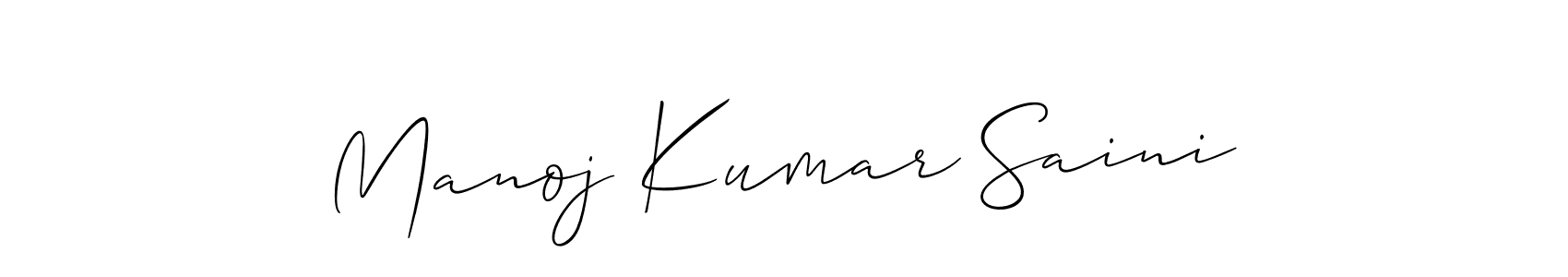 Design your own signature with our free online signature maker. With this signature software, you can create a handwritten (Allison_Script) signature for name Manoj Kumar Saini. Manoj Kumar Saini signature style 2 images and pictures png