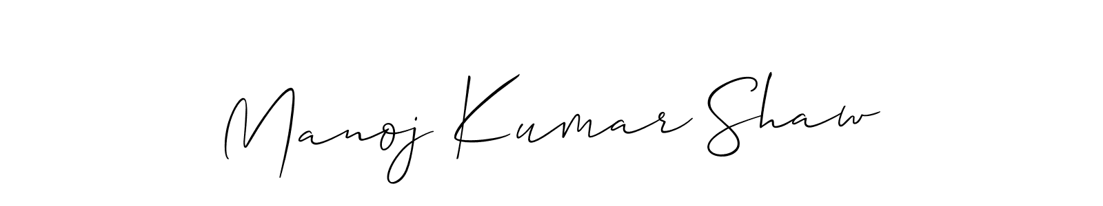 Use a signature maker to create a handwritten signature online. With this signature software, you can design (Allison_Script) your own signature for name Manoj Kumar Shaw. Manoj Kumar Shaw signature style 2 images and pictures png