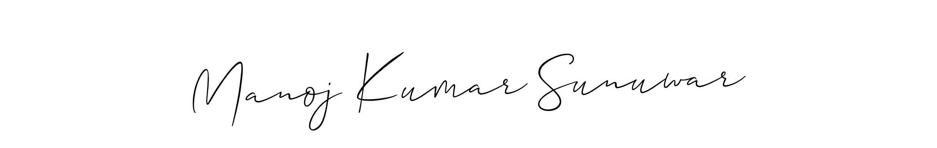 Create a beautiful signature design for name Manoj Kumar Sunuwar. With this signature (Allison_Script) fonts, you can make a handwritten signature for free. Manoj Kumar Sunuwar signature style 2 images and pictures png
