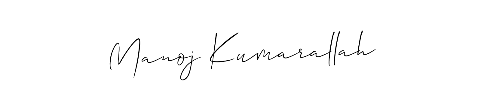 Make a beautiful signature design for name Manoj Kumarallah. With this signature (Allison_Script) style, you can create a handwritten signature for free. Manoj Kumarallah signature style 2 images and pictures png