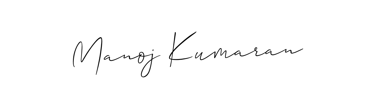 Use a signature maker to create a handwritten signature online. With this signature software, you can design (Allison_Script) your own signature for name Manoj Kumaran. Manoj Kumaran signature style 2 images and pictures png