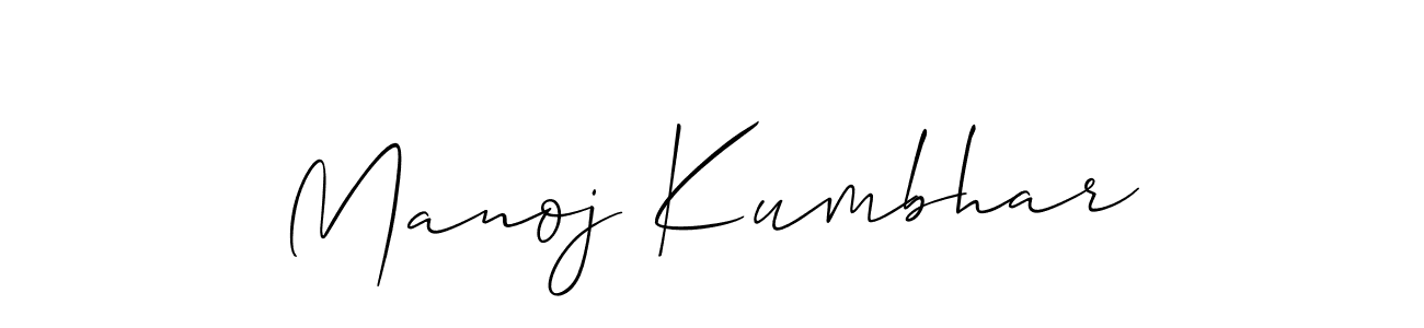 It looks lik you need a new signature style for name Manoj Kumbhar. Design unique handwritten (Allison_Script) signature with our free signature maker in just a few clicks. Manoj Kumbhar signature style 2 images and pictures png