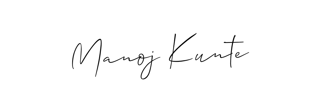 How to make Manoj Kunte signature? Allison_Script is a professional autograph style. Create handwritten signature for Manoj Kunte name. Manoj Kunte signature style 2 images and pictures png