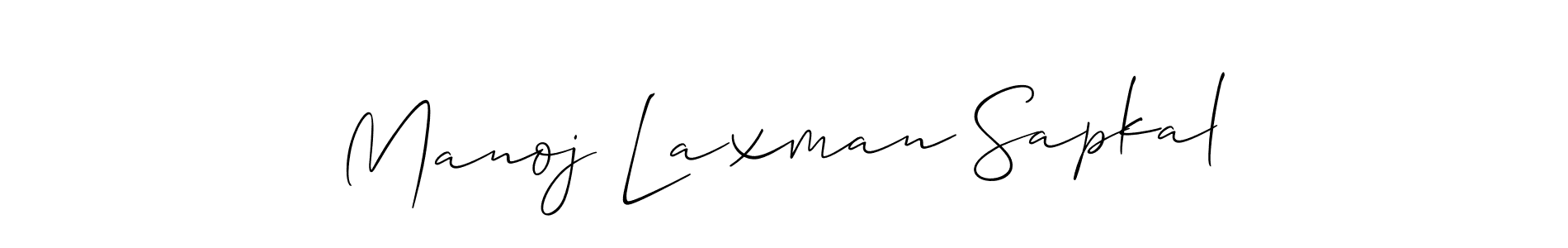 The best way (Allison_Script) to make a short signature is to pick only two or three words in your name. The name Manoj Laxman Sapkal include a total of six letters. For converting this name. Manoj Laxman Sapkal signature style 2 images and pictures png