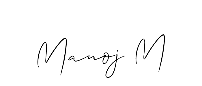 You should practise on your own different ways (Allison_Script) to write your name (Manoj M) in signature. don't let someone else do it for you. Manoj M signature style 2 images and pictures png