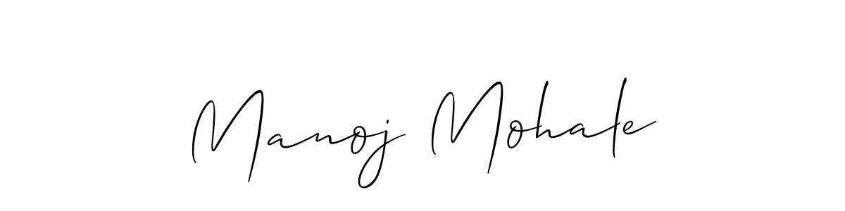 How to make Manoj Mohale name signature. Use Allison_Script style for creating short signs online. This is the latest handwritten sign. Manoj Mohale signature style 2 images and pictures png