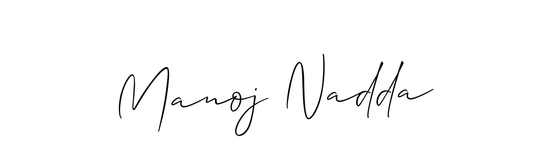 Make a beautiful signature design for name Manoj Nadda. With this signature (Allison_Script) style, you can create a handwritten signature for free. Manoj Nadda signature style 2 images and pictures png