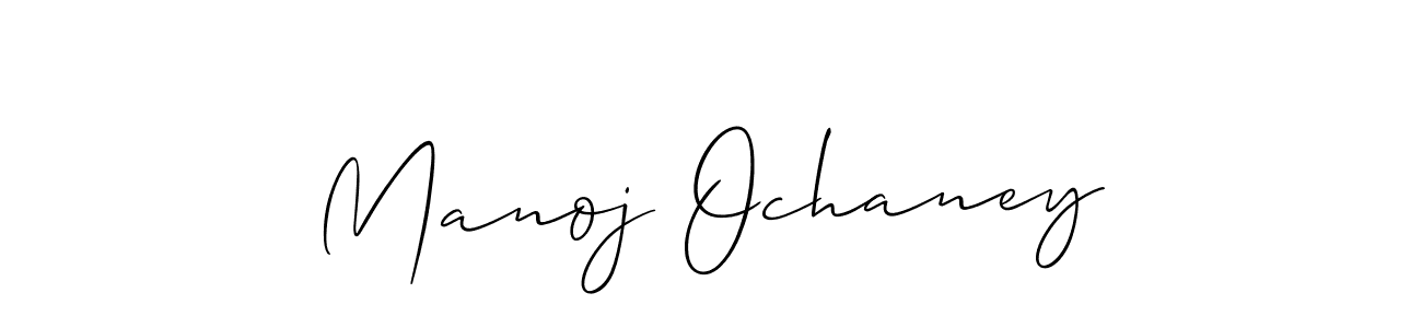 How to make Manoj Ochaney name signature. Use Allison_Script style for creating short signs online. This is the latest handwritten sign. Manoj Ochaney signature style 2 images and pictures png