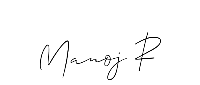 Use a signature maker to create a handwritten signature online. With this signature software, you can design (Allison_Script) your own signature for name Manoj R. Manoj R signature style 2 images and pictures png