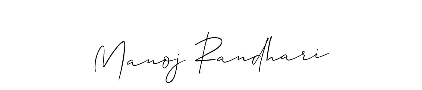 You should practise on your own different ways (Allison_Script) to write your name (Manoj Randhari) in signature. don't let someone else do it for you. Manoj Randhari signature style 2 images and pictures png