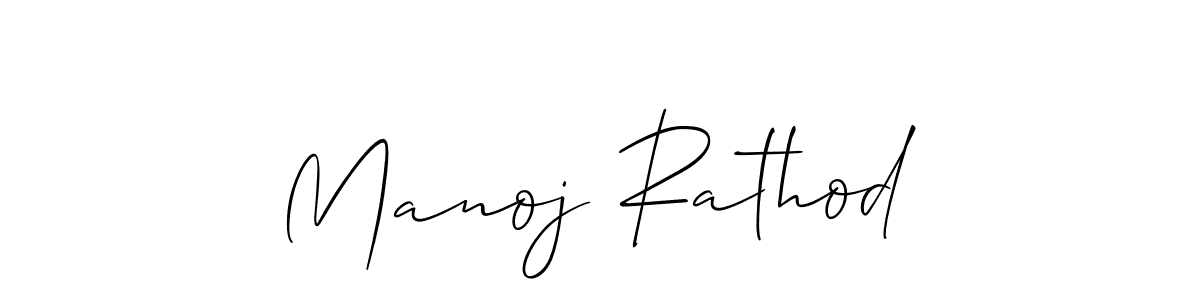 How to make Manoj Rathod name signature. Use Allison_Script style for creating short signs online. This is the latest handwritten sign. Manoj Rathod signature style 2 images and pictures png