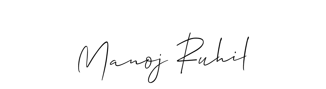 How to make Manoj Ruhil signature? Allison_Script is a professional autograph style. Create handwritten signature for Manoj Ruhil name. Manoj Ruhil signature style 2 images and pictures png