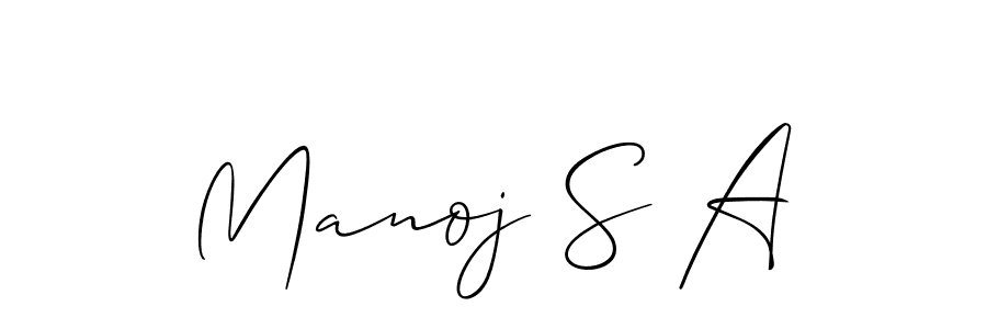 Manoj S A stylish signature style. Best Handwritten Sign (Allison_Script) for my name. Handwritten Signature Collection Ideas for my name Manoj S A. Manoj S A signature style 2 images and pictures png