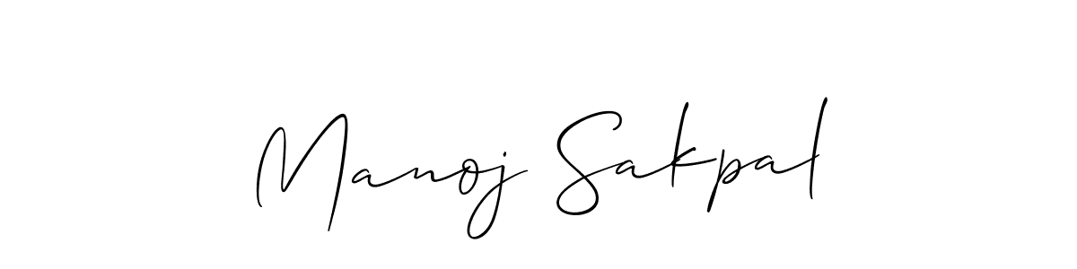 Use a signature maker to create a handwritten signature online. With this signature software, you can design (Allison_Script) your own signature for name Manoj Sakpal. Manoj Sakpal signature style 2 images and pictures png