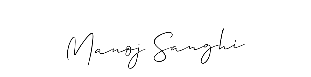 Create a beautiful signature design for name Manoj Sanghi. With this signature (Allison_Script) fonts, you can make a handwritten signature for free. Manoj Sanghi signature style 2 images and pictures png