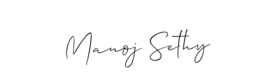 The best way (Allison_Script) to make a short signature is to pick only two or three words in your name. The name Manoj Sethy include a total of six letters. For converting this name. Manoj Sethy signature style 2 images and pictures png