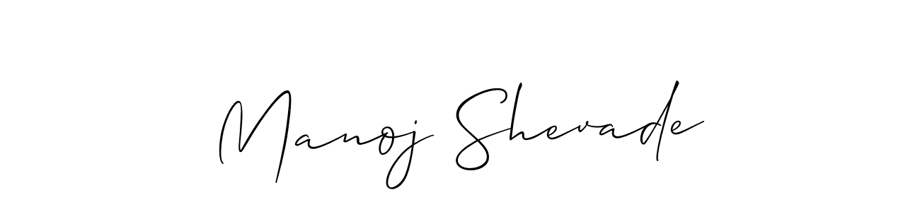 Make a beautiful signature design for name Manoj Shevade. With this signature (Allison_Script) style, you can create a handwritten signature for free. Manoj Shevade signature style 2 images and pictures png
